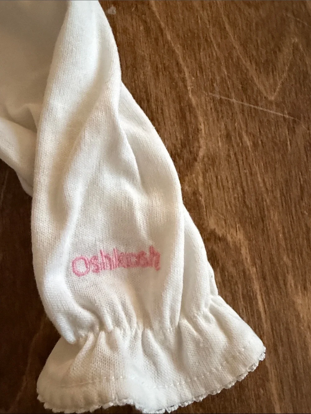 Vintage OshKosh B'gosh White Long-Sleeve Eyelet Collar Top 3-6 months